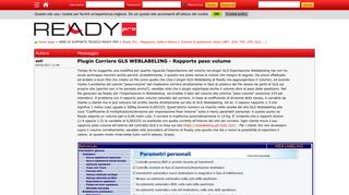 
                            12. Plugin Corriere GLS WEBLABELING - Rapporto peso volume - Distinte ...