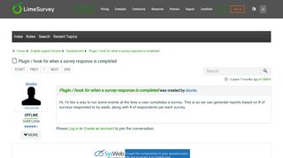 
                            2. Plugin / hook for when a survey response is completed - LimeSurvey ...