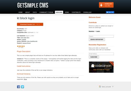 
                            11. Plugin - kt block login | GetSimple Extend - GetSimple CMS