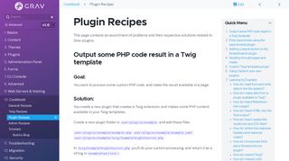 
                            3. Plugin Recipes | Grav Documentation