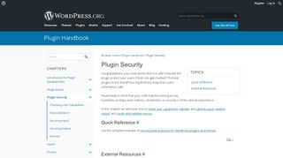 
                            3. Plugin Security | Plugin Developer Handbook | WordPress ...