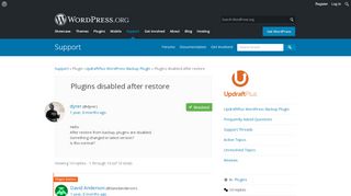 
                            4. Plugins disabled after restore | WordPress.org