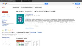 
                            10. Plunkett's E-Commerce & Internet Business Almanac 2008 - Google Books-Ergebnisseite