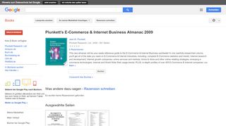 
                            10. Plunkett's E-Commerce & Internet Business Almanac 2009 - Google Books-Ergebnisseite