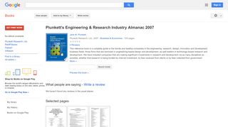 
                            7. Plunkett's Engineering & Research Industry Almanac 2007 - Google बुक के परिणाम