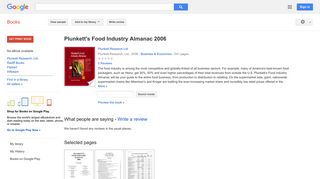 
                            12. Plunkett's Food Industry Almanac 2006 - Google बुक के परिणाम
