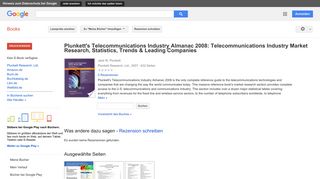 
                            11. Plunkett's Telecommunications Industry Almanac 2008: ...