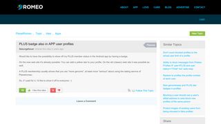 
                            7. PLUS badge also in APP user profiles - PlanetRomeo