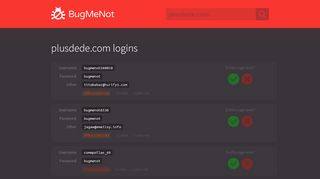 
                            7. plusdede.com passwords - BugMeNot