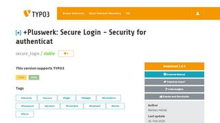 
                            4. +Pluswerk: Secure Login - TYPO3 Extension Repository - typo3.org