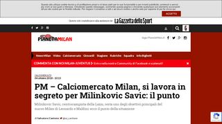 
                            11. PM - Calciomercato Milan, si lavora in segreto per ... - Pianeta Milan