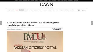 
                            10. PM Khan inaugurates complaint portal for citizens - Dawn