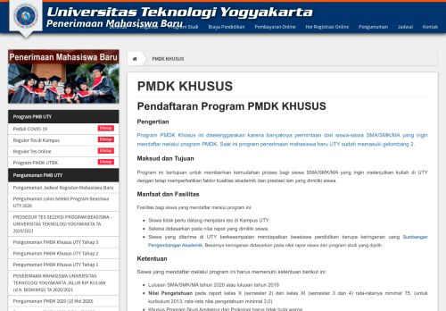 
                            12. PMDK KHUSUS | PMB UTY