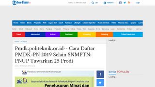 
                            9. Pmdk.politeknik.or.id-- Cara Daftar PMDK-PN 2019 Selain SNMPTN ...
