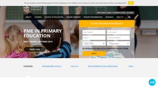 
                            6. PME: Masters in Primary Education - Hibernia College