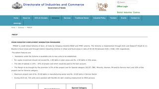 
                            5. PMEGP - Directorate of Industry and Commerce, Government of Kerala