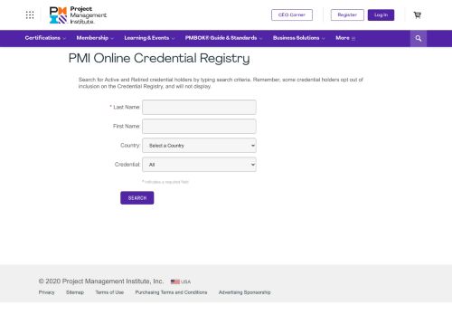 
                            7. PMI Online Registry - PMI.org