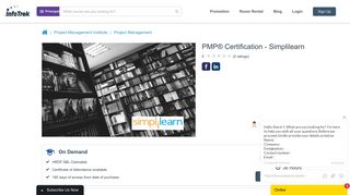 
                            9. PMP® Certification - Simplilearn | IT Training & Certification | Info Trek