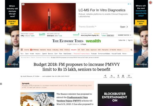 
                            2. PMVVY Scheme | Budget 2018: FM proposes to increase PMVVY limit ...