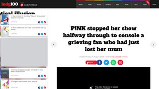 
                            12. P!NK stopped her show halfway through to console a grieving fan who ...
