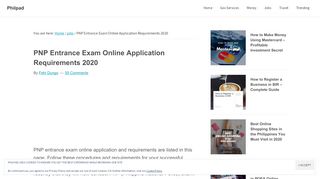 
                            6. PNP Entrance Exam Online Application Requirements 2019 - Philpad