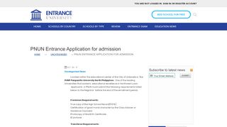 
                            13. PNUN Entrance Application for admission | Entranceuniversity