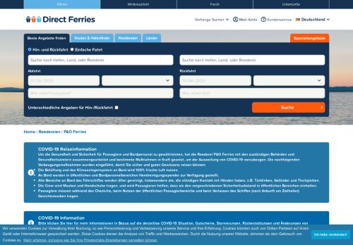 
                            9. P&O Ferries Fährenbuchung, Fahrpläne und Tickets - Direct Ferries