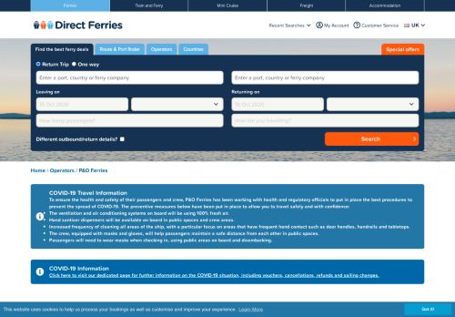 
                            6. P&O Ferries - Ferry Booking, timetables and tickets - Direct Ferries