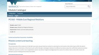 
                            10. PO365 - Middle East Regional Relations - University of Warwick