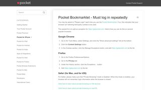 
                            7. Pocket Bookmarklet - Must log in repeatedly - Pocket Support