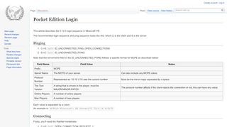 
                            10. Pocket Edition Login - wiki.vg