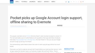 
                            13. Pocket picks up Google Account login support, offline sharing to ...