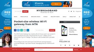 
                            12. Pocket-size wireless Wi-Fi gateway from MTN - MyBroadband