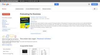 
                            13. Podcasting For Dummies - Google Books-Ergebnisseite