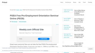 
                            13. POEA Free Pre-Employment Orientation Seminar Online (PEOS)