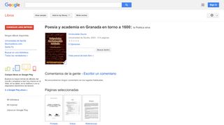 
                            6. Poesía y academia en Granada en torno a 1600: la Poética silva