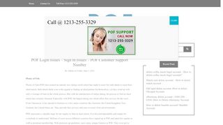 
                            10. POF Login Issues - Sign In Issue - POF Customer Support Number