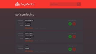 
                            11. pof.com passwords - BugMeNot