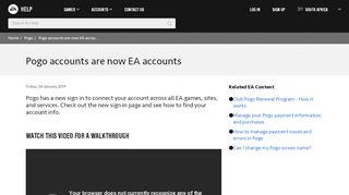 
                            10. Pogo accounts are now EA accounts - EA Help - Electronic Arts
