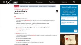
                            11. Point-blank definition and meaning | Collins English Dictionary