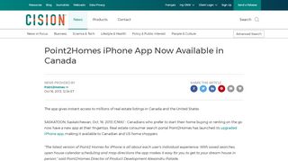 
                            13. Point2Homes iPhone App Now Available in Canada
