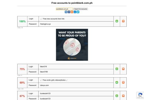 
                            8. pointblank.com.ph - free accounts, logins and passwords
