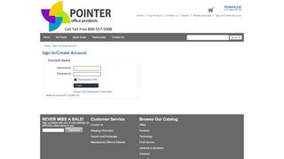 
                            8. Pointer Office Products: Sign In/Create Account