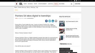 
                            11. Pointers SA takes digital to townships | IOL Travel