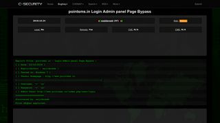 
                            2. pointsms.in Login Admin panel Page Bypass - CXSecurity.com