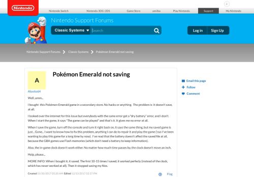 
                            10. Pokémon Emerald not saving | Nintendo Support Forums