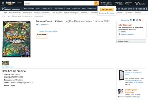 
                            8. Pokémon Emerald UK Version - Livros na Amazon Brasil ...