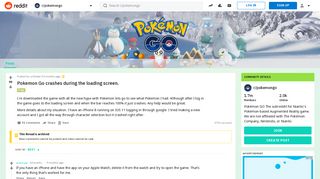 
                            11. Pokemon Go crashes during the loading screen. : pokemongo - Reddit