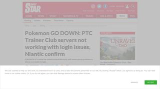 
                            12. Pokemon GO DOWN: PTC Trainer Club servers not working with login ...