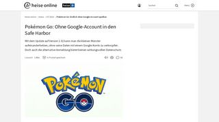 
                            5. Pokémon Go: Endlich ohne Google-Account spielbar | heise online